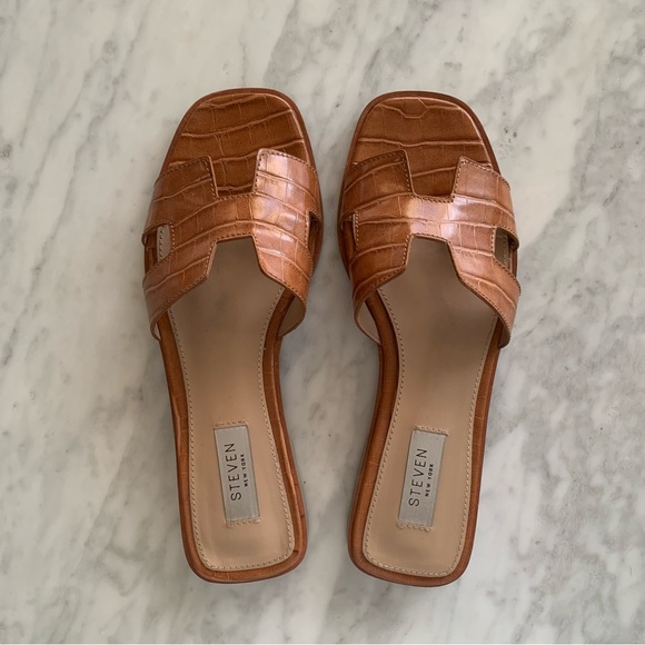 STEVEN by Steve Madden - Haydn Cognac Multi - Size 7.5 - Flat Sandal - Picture 2 of 4